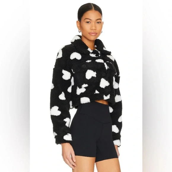 Beach Riot Devin Jacket, black with white hearts - Picture 9 of 10